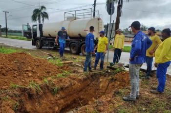 Atuação técnica da Caerd garante segurança da rede de distribuição de água em Machadinho do Oeste
