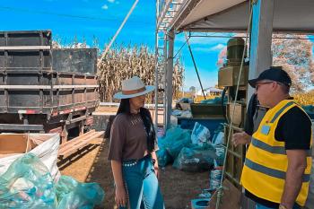 Equipe técnica da Secretaria de Meio Ambiente presente na Coocamarjl durante a Rondônia Rural Show