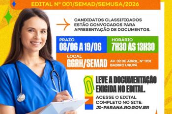 Candidatos já podem realizar a apresentação da documentação para dar continuidade ao processo seletivo da Saúde
