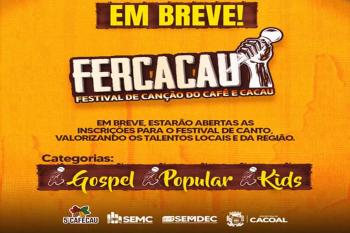 Prefeitura de Cacoal anuncia realização do FERCACAU e prepara abertura de inscrições para festival musical