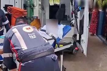 Homem pede socorro após ser esfaqueado em borracharia no centro