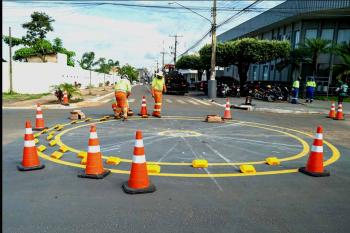 Prefeitura de Jaru inicia construção de rotatória no cruzamento das avenidas Padre Adolpho Rohl e Florianópolis