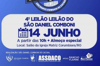 Corumbiara recebe 4º Leilão “Lutando Pela Vida” em apoio ao São Daniel Comboni