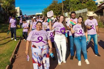Agosto Lilás: Prefeitura realiza uma caminhada de conscientização em parceria com as escolas públicas 