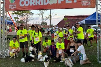 Corrida Pet reúne 60 animais e tutores durante as comemorações dos 112 anos de PVH