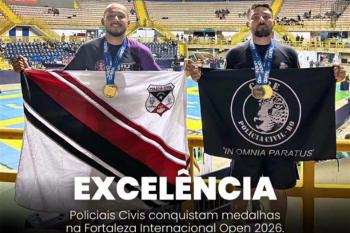 Policiais civis conquistam medalhas no Fortaleza Internacional Open 2026