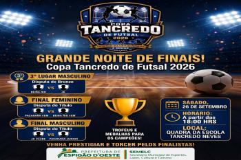 2ª Copa Tancredo de Futsal terá finais neste sábado em Espigão do Oeste