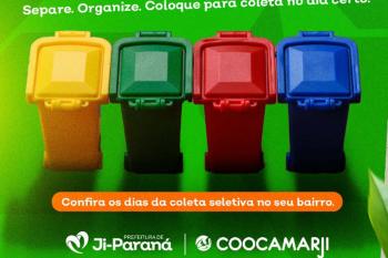 Prefeitura em parceria com a COOCAMARJI informa  a população o cronograma da coleta seletiva