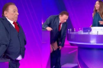 Calça de Raul Gil cai durante Programa Silvio Santos