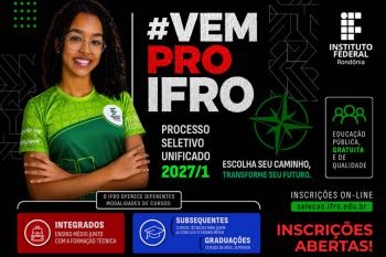 PSU 2027/1: IFRO oferta 1.306 vagas em cursos de graduação