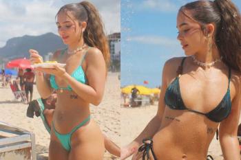 “Linda, gostosa”: Maisa elogia Mel Maia em fotos de biquíni na praia