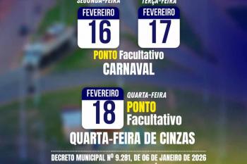 Prefeitura de Pimenta Bueno decreta ponto facultativo no Carnaval 2026