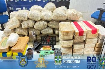 Força Tática apreende 82 kg de drogas, pistola e muniçõe durante operação 