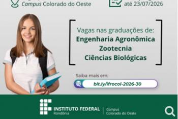 Aberta seleção por transferência para cursos de graduação no Campus Colorado do Oeste
