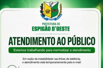 Prefeitura indorma qu está trabalhando para solucionar uma instabilidade temporária nas linhas de telefonia 