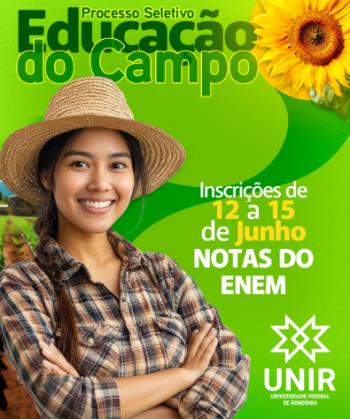 Último dia de inscrição para graduação em Educação do Campo na Unir