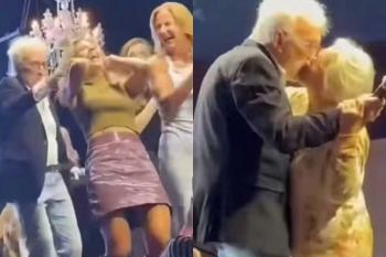Moacyr Franco divide opiniões após beijar mulheres durante evento beneficente