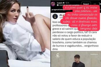 Luana Piovani reage após vereador chamar professores de “vagabundos” em SP