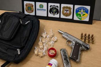 FICCO/RO prende homem e apreende dois adolescentes com pistola e entorpecente
