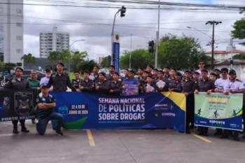 Pit Stop de conscientização da Semana de Políticas Públicas sobre Drogas conta com apoio da PM Mirim