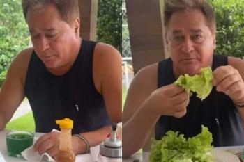 “Diz ele que agora é light”: Esposa mostra reação de Leonardo a dieta mais leve