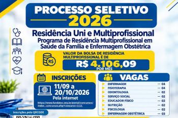 Abertas as inscrições para os Programas de Residência Multiprofissional em Saúde da Família e de Residência em Enfermagem Obstétrica