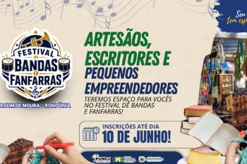 Fundação de Cultura e Juventude abre inscrições para expositores no Festival de Bandas e Fanfarras