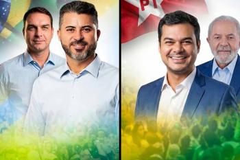 Flávio vem a Rondônia carimbar Rogério com o selo do bolsonarismo enquanto devoção de Netto a Lula vira presente para a direita chucra