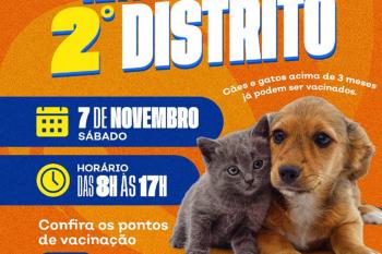 Vacinação antirrábica será 2º distrito de Ji-Paraná no próximo dia 7 de novembro