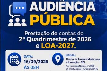 Prefeitura convida toda a população para participar da Audiência Pública de Prestação de Contas