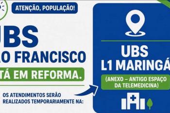UBS São Francisco terá atendimento temporariamente transferido durante reforma da unidade