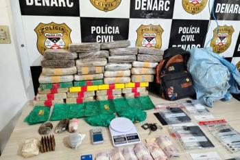 DENARC prende suspeitos e apreende 34 quilos de drogas e munições de fuzil