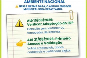 SEMFAZ alerta contribuintes sobre migração obrigatória da NFS-e para o Ambiente Nacional a partir de setembro