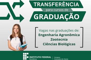 Aberta seleção por transferência para cursos de graduação no Campus Colorado do Oeste
