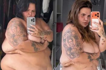 Thais Carla surge nua ao comparar fotos e revela 85 kg eliminados
