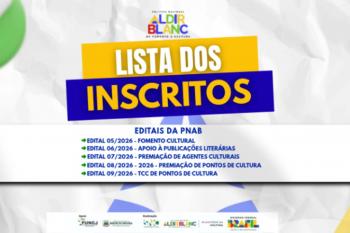Prefeitura torna pública a relação dos concorrentes inscritos nos editais do 2º Ciclo da PNAB