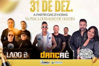 Prefeitura promove Réveillon 2026 na Praça Durvalino de Oliveira por meio da FUNCJ