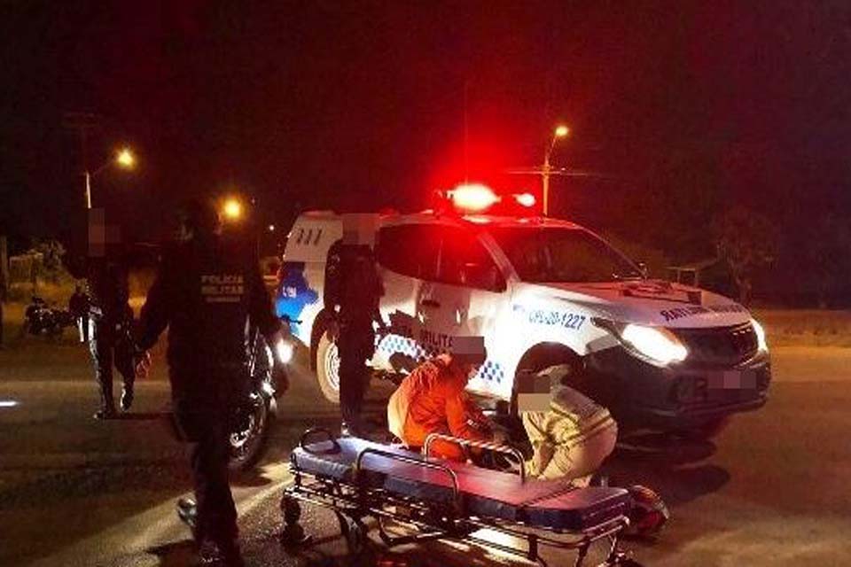 Motociclista atinge viatura da PM na BR-174 em Vilhena