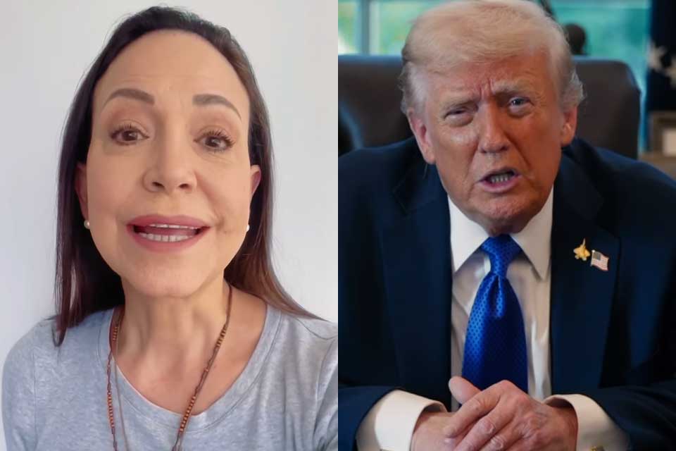 Maria Corina Machado dedica Prêmio Nobel da Paz a Donald Trump e afirma que vitória é “impulso pela liberdade”