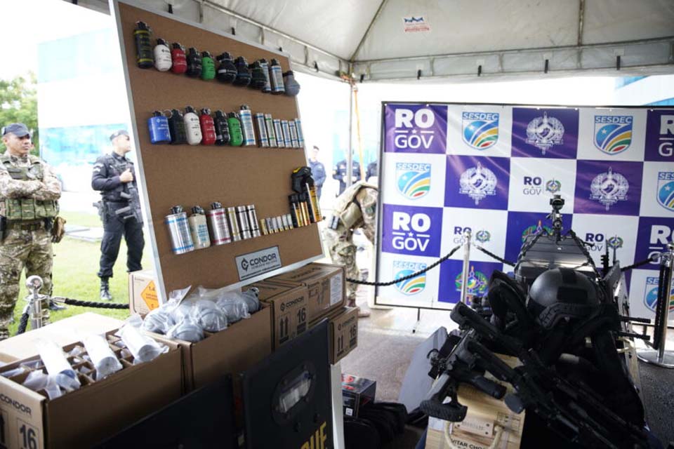 Segurança Pública de Rondônia é fortalecida com entrega de equipamentos, armamentos e veículos