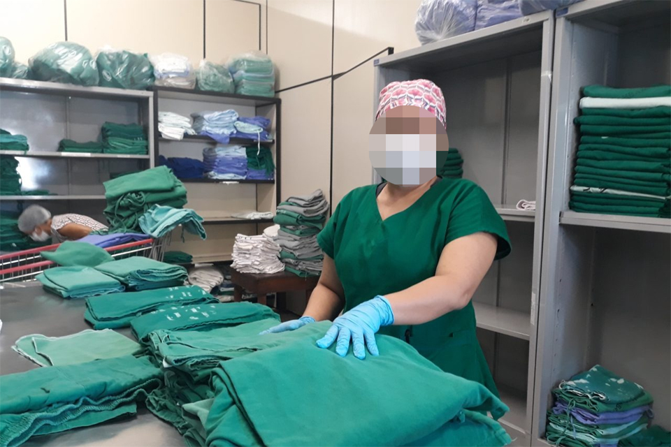 Após aumento da demanda em 350% em decorrência do Coronavírus, servidores da lavanderia do HB pedem socorro ao Governo de Rondônia