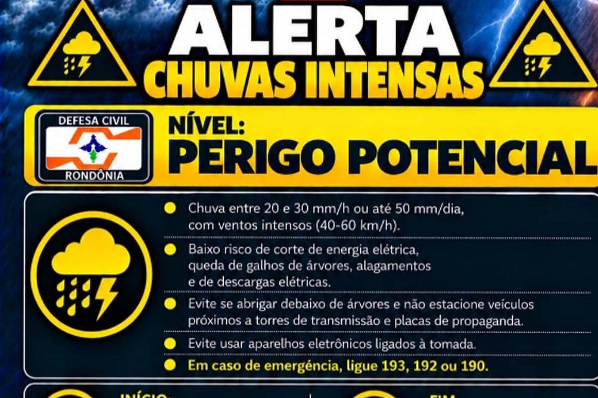 Alerta de chuvas intensas: prefeitura e defesa civil orientam população