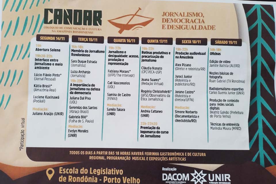 1º Canoar de jornalismo a partir de hoje na Escola do Legislativo