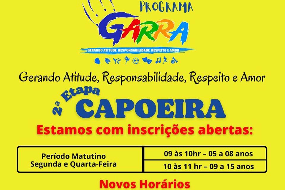 2ª Etapa do Programa Garra está com novos horários; confira
