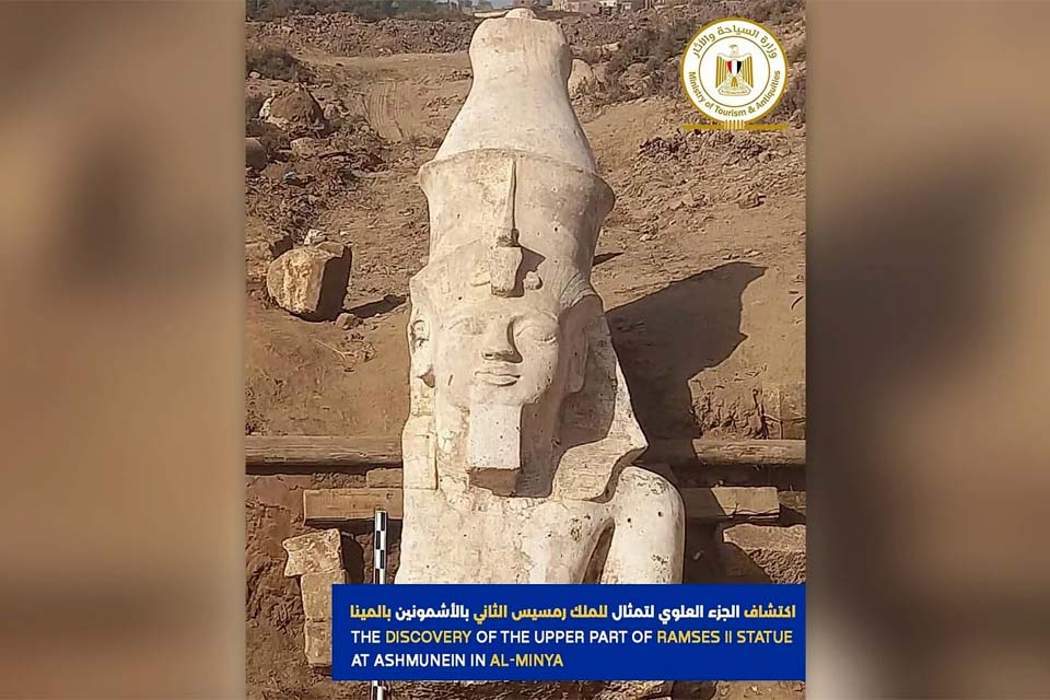 Arqueólogos encontram a metade que faltava da estátua de Ramsés II