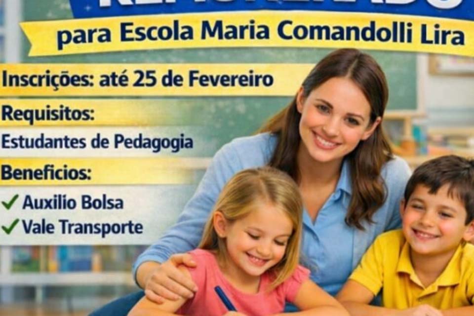 Semed abre vagas de estágio remunerado para Escola Maria Comandolli Lira