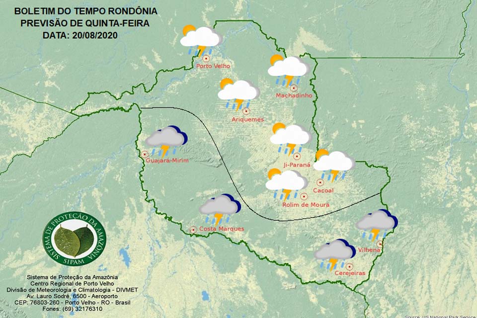 Confira a previsão do tempo para esta quinta-feira em Rondônia