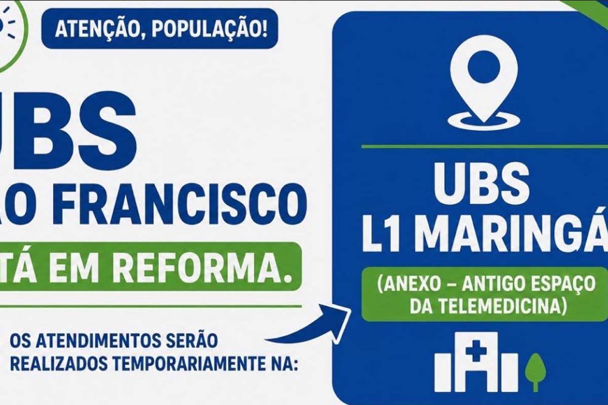 UBS São Francisco terá atendimento temporariamente transferido durante reforma da unidade