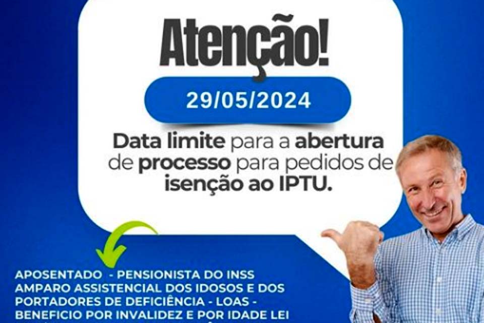 Prefeitura de Ariquemes convoca contribuinte que tem direito a isenção do IPTU 2024