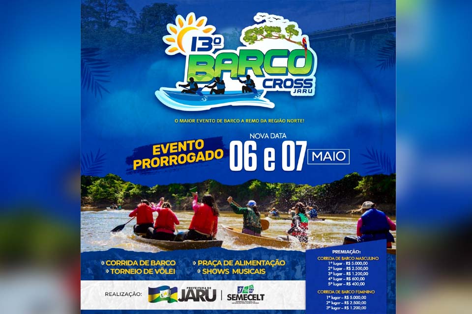 Devido as chuvas intensas, Barco Cross é adiado para os dias 6 e 7 de maio